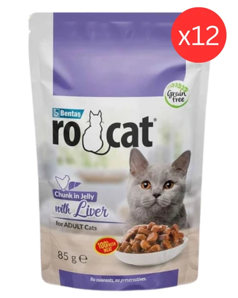 Ro Cat Yetişkin Kediler İçim Tavuklu Yaş Mama 85 Gr x 12 Adet