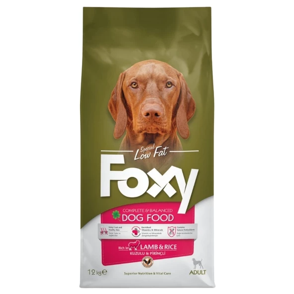 Foxy Kuzu Etli&Pirinçli Yetişkin Köpek Maması 12kg