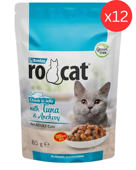 Ro Cat Ton Balıklı Hamsili Kedi Yaş Maması 85 Gr x 12 adet