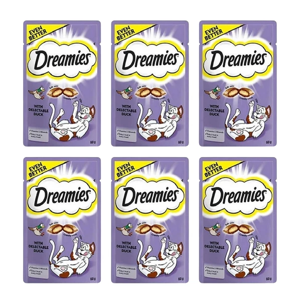 Dreamies Kedi Ödül Maması Ördekli  60gr x 6