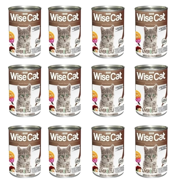 Wise Cat Ciğerli Yetişkin Kedi Konserve Maması 400 gr  12 Adet