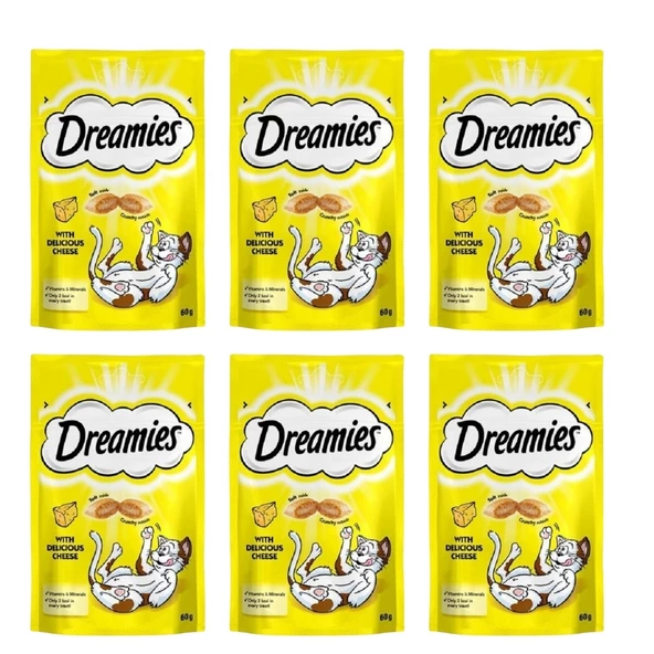 Dreamies Kedi Ödül Maması Peynir  60gr x 6