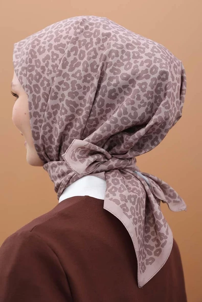 Leopar-Desenli Pamuk Viskon Şal - Resim 4