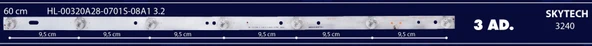 BM-98 (3X7LED) SKYTECH 32" B-1114 RTL0243T 60CM HL-00320A28-0701S-08A1 3.2