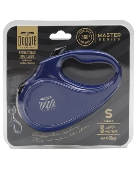 Doggie Otomatik Köpek Tasması Master S 15 kg 5 mt Lacivert