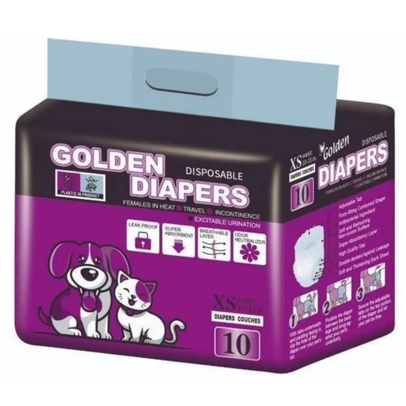 Golden Diapers Köpek Bezi Xs Beden 10 Lu