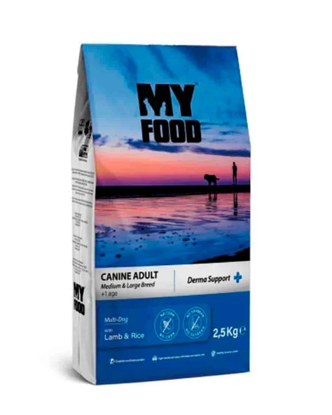 My Food Kuzulu Pirinçli Yetişkin Orta/Büyük Irk Köpek Maması Derma Support 2,5 Kg