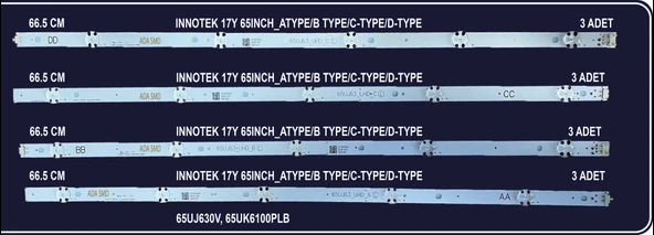 BM-121 (12X5LED) LG 65" B-1238 RTL6563T ABCD 66.5CM 65UJ630V & 65UK6100PLB