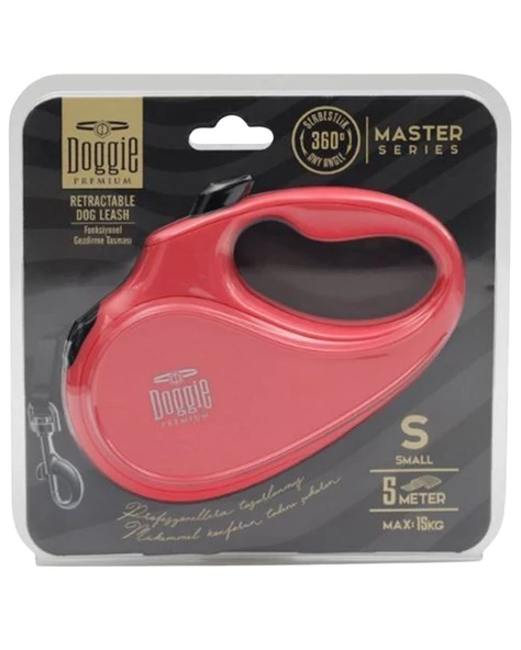 Doggie Otomatik Köpek Tasması Master S 15 kg 5 mt Pembe