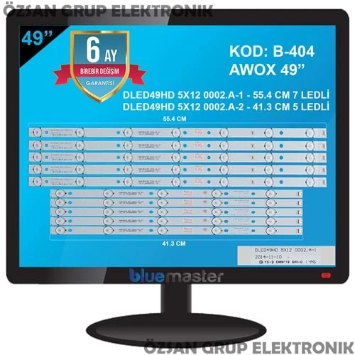 BM-39 (5X7LED-5X5LED) AWOX 49" B-1015 RTL1015 DLED49HD 5X12 0002A-B