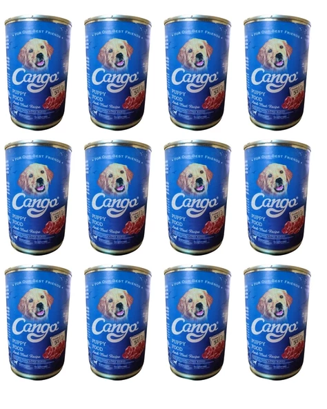 Cango Parça Kuzu Etli Soslu Yavru Köpek Konserve Mama 415gr 12li