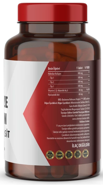 FLX Collagen Kolajen Tip-1-2-3 Hyoluronic Asit Vitamin C 60 Tablet - 2