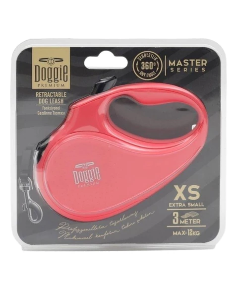 Doggie Otomatik Köpek Tasması Master XS 12 kg 3 mt Pembe