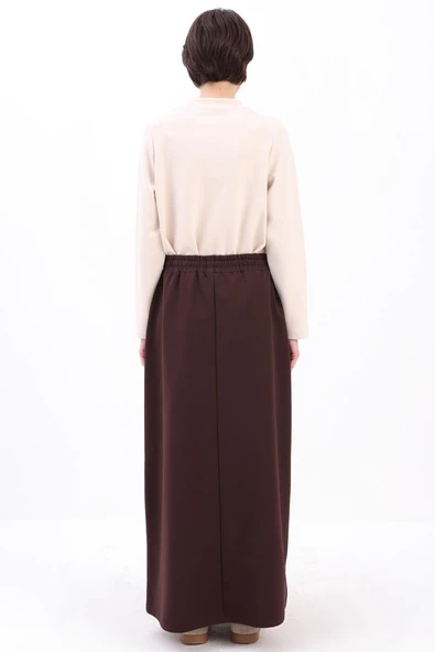 Kahve-İki Cepli Etek - Resim 4