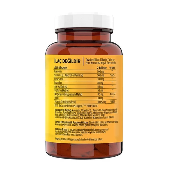 Flx Kuersetin Ester C Resveratrol ve Bromelain 120 Tablet - Resim 2