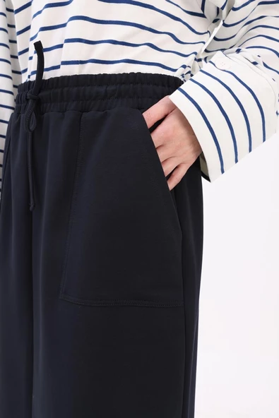 Lacivert-İki Cepli Etek - Resim 5