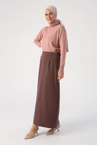 Vizon-Beli Lastikli Kalem Etek - Resim 3