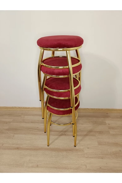 Tabure, Bar Taburesi, 6'lı Tabure, Metal Ayaklı Tabure, Iç Içe Geçebilen Tabure, Altılı Tabure - Resim 3