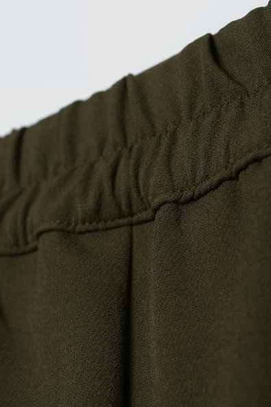 Haki-Beli Lastikli Kalem Etek - Resim 6