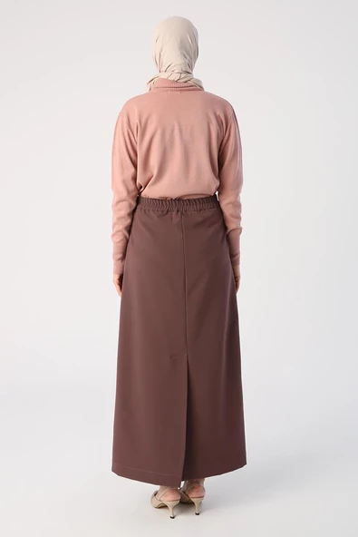 Vizon-Beli Lastikli Kalem Etek - Resim 4