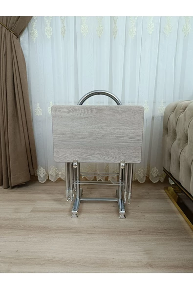 Çanta Zigon Sehpa,4'lü Sehpa, Servis Sehpası, Mdf Mebran Sehpa, Cordoba Sehpa, Katlanır Sehpa - 2