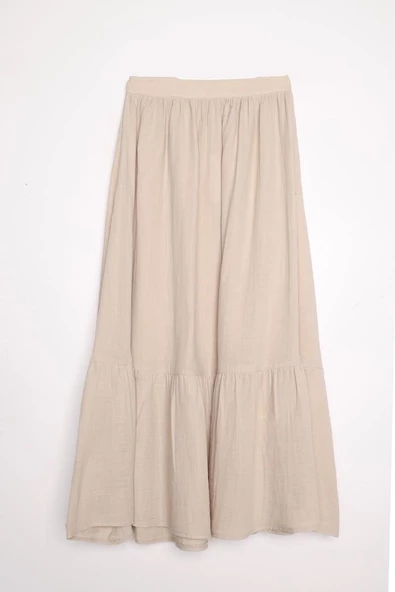 Taş-%100 Pamuklu Kloş Etek - 6