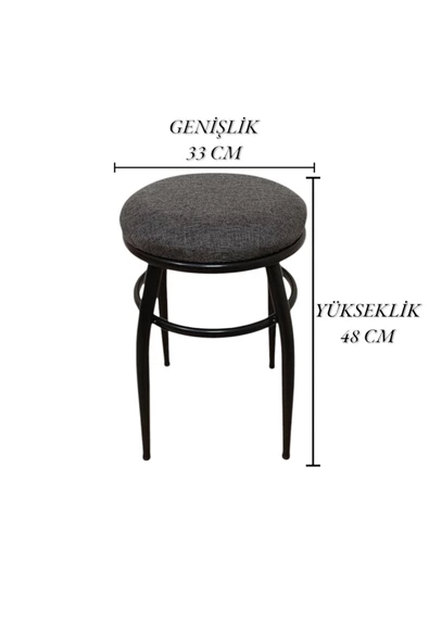 Tabure, Bar Taburesi, 2'li Tabure, Metal Ayaklı Tabure, Iç Içe Geçebilen Tabure, Ikili Tabure,siyah - Resim 7