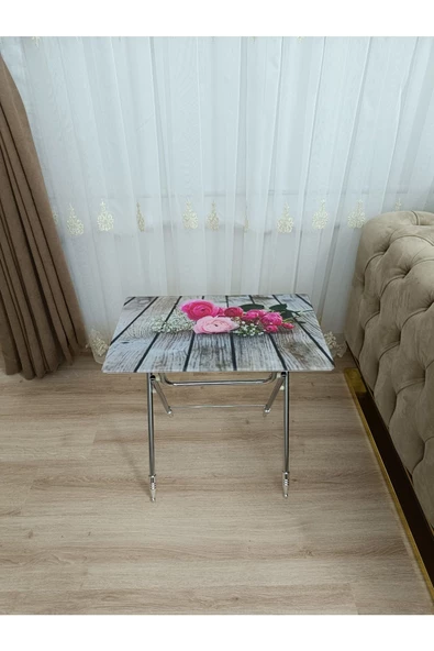 Çanta Zigon Sehpa, 4'lü Sehpa, Servis Sehpası, Camlı Sehpa, Krom Sehpa, Katlanır Sehpa - 3