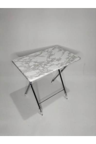 Çanta Zigon Sehpa,4'lü Sehpa, Servis Sehpası, Mdf Mebran Sehpa, Beyaz Mermer Sehpa, Katlanır Sehpa - Resim 3