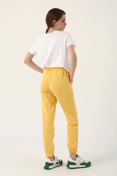 Açık Sarı-Jogger Eşofman Altı - 4