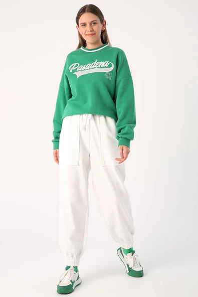 Ekru-Büyük Cep Detaylı Eşofman Altı - Resim 2