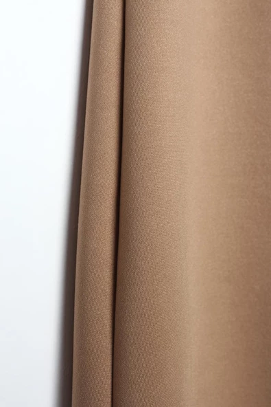 Camel-Pensli Yandan Fermuarlı Yarım Çan Etek - Resim 6