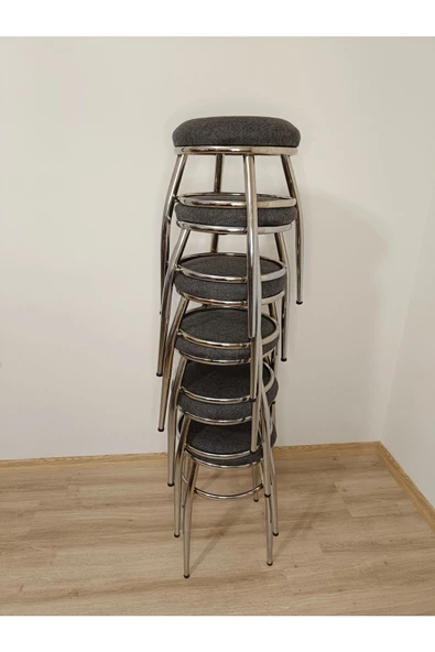 Tabure, Bar Taburesi, 6'lı Tabure, Metal Ayaklı Tabure, Iç Içe Geçebilen Tabure, Altılı Tabure - Resim 4