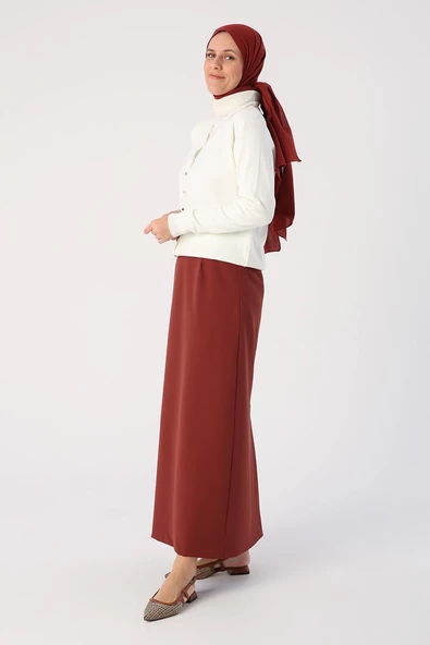 Kiremit-Beli Lastikli Kalem Etek - Resim 3