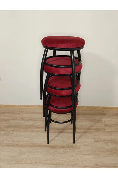 Tabure, Bar Taburesi, 6'lı Tabure, Metal Ayaklı Tabure, Iç Içe Geçebilen Tabure, Altılı Tabure - Resim 3