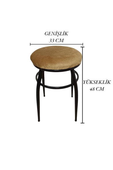 Tabure, Bar Taburesi, 2'li Tabure, Metal Ayaklı Tabure, Iç Içe Geçebilen Tabure, Ikili Tabure,kahve - Resim 7