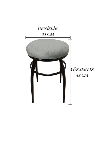 Tabure, Bar Taburesi, 2'li Tabure, Metal Ayaklı Tabure, Iç Içe Geçebilen Tabure, Ikili Tabure,gri - Resim 7