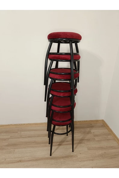 Tabure, Bar Taburesi, 6'lı Tabure, Metal Ayaklı Tabure, Iç Içe Geçebilen Tabure, Altılı Tabure - Resim 4