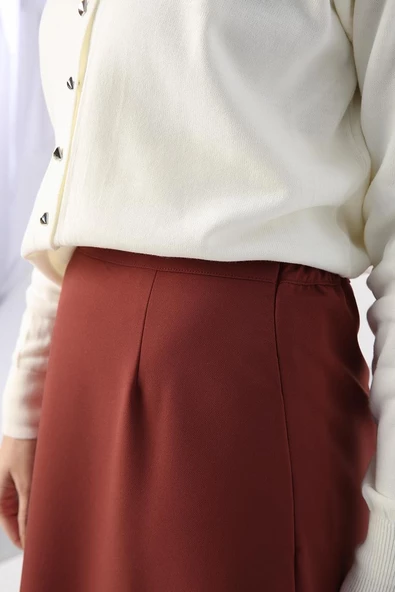 Kiremit-Beli Lastikli Kalem Etek - Resim 5