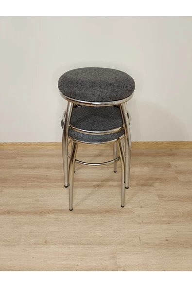 Tabure, Bar Taburesi, 6'lı Tabure, Metal Ayaklı Tabure, Iç Içe Geçebilen Tabure, Altılı Tabure - Resim 2