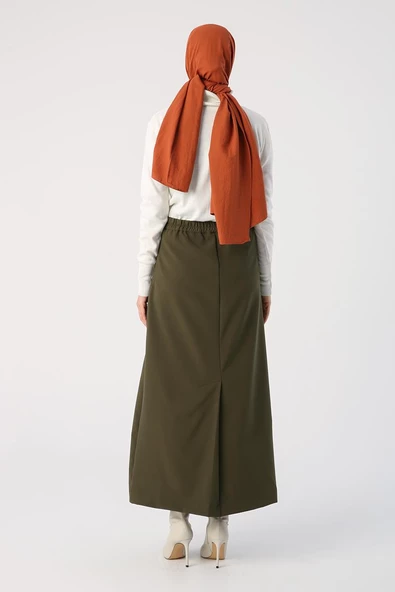 Haki-Beli Lastikli Kalem Etek - Resim 4