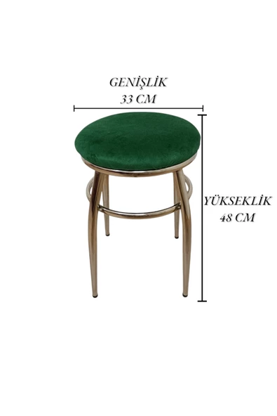 Tabure, Bar Taburesi, 2'li Tabure, Metal Ayaklı Tabure, Iç Içe Geçebilen Tabure, Ikili Tabure,yeşil - 7