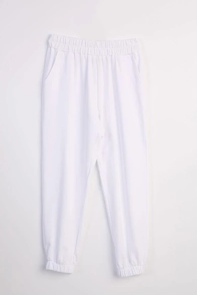 Beyaz-Jogger Eşofman Altı - 5