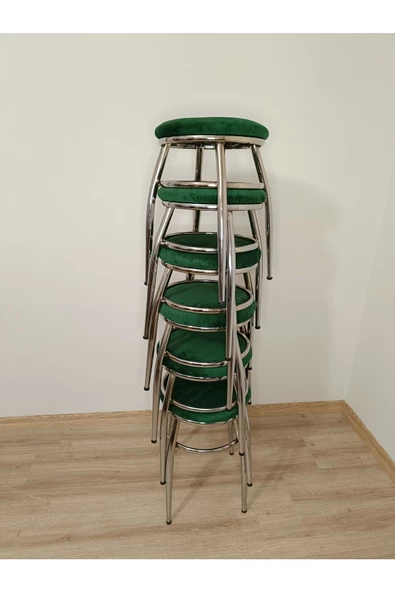 Tabure, Bar Taburesi, 6'lı Tabure, Metal Ayaklı Tabure, Iç Içe Geçebilen Tabure, Altılı Tabure - Resim 4