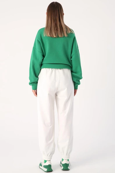 Ekru-Büyük Cep Detaylı Eşofman Altı - Resim 4