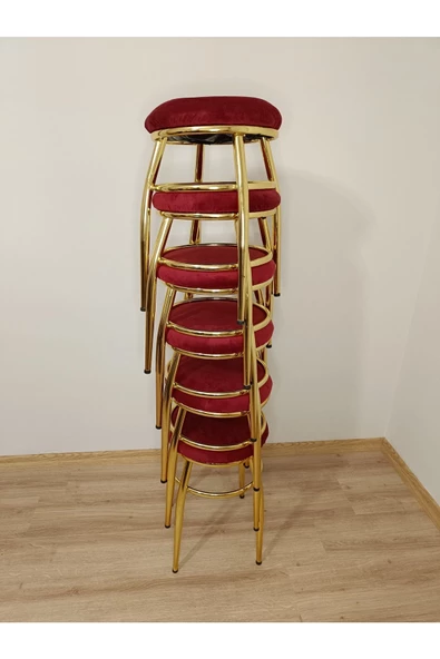 Tabure, Bar Taburesi, 6'lı Tabure, Metal Ayaklı Tabure, Iç Içe Geçebilen Tabure, Altılı Tabure - Resim 4