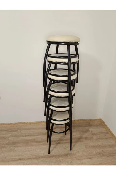 Tabure, Bar Taburesi, 6'lı Tabure, Metal Ayaklı Tabure, Iç Içe Geçebilen Tabure, Altılı Tabure - Resim 4