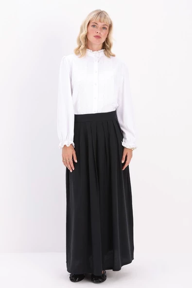 Siyah-Pileli Kloş Etek - Resim 2