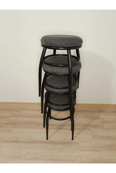 Tabure, Bar Taburesi, 6'lı Tabure, Metal Ayaklı Tabure, Iç Içe Geçebilen Tabure, Altılı Tabure - Resim 3