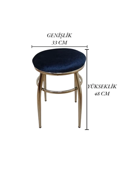Tabure, Bar Taburesi, 2'li Tabure, Metal Ayaklı Tabure, Iç Içe Geçebilen Tabure, Ikili Tabure,mavi - 7